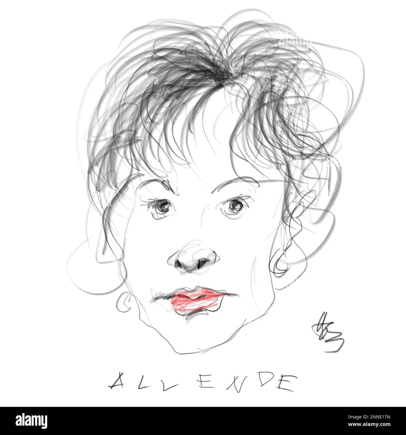 Porträt des Schriftstellers Allende Stockfoto