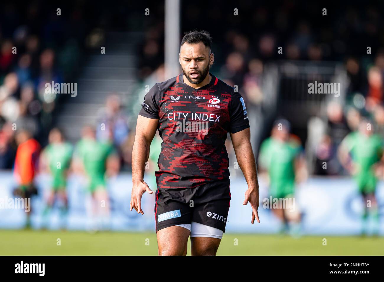 LONDON, VEREINIGTES KÖNIGREICH. 25., Feb. 2023. Billy Vunipola von Saracens während des Gallagher Premiership Rugby-Spiels zwischen Saracens und Newcastle Falcons am Samstag, den 25. Februar 2023 im StoneX-Stadion. LONDON, ENGLAND. Kredit: Taka G Wu/Alamy Live News Stockfoto