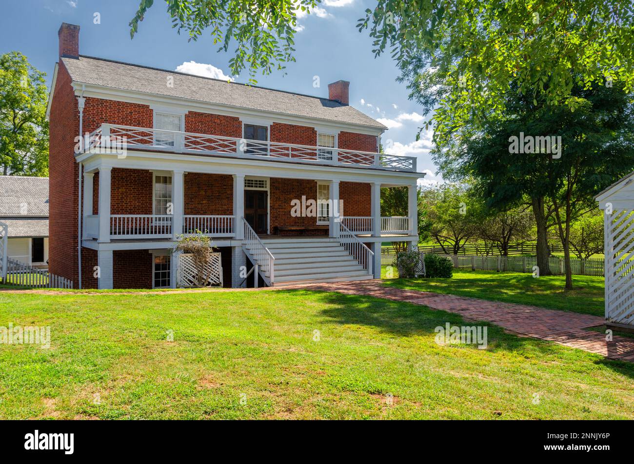 McLean House, wo General Lee sich General Grant ergeben hat, um den Bürgerkrieg zu beenden. Appomattox Gerichtsgebäude, Virginia Stockfoto