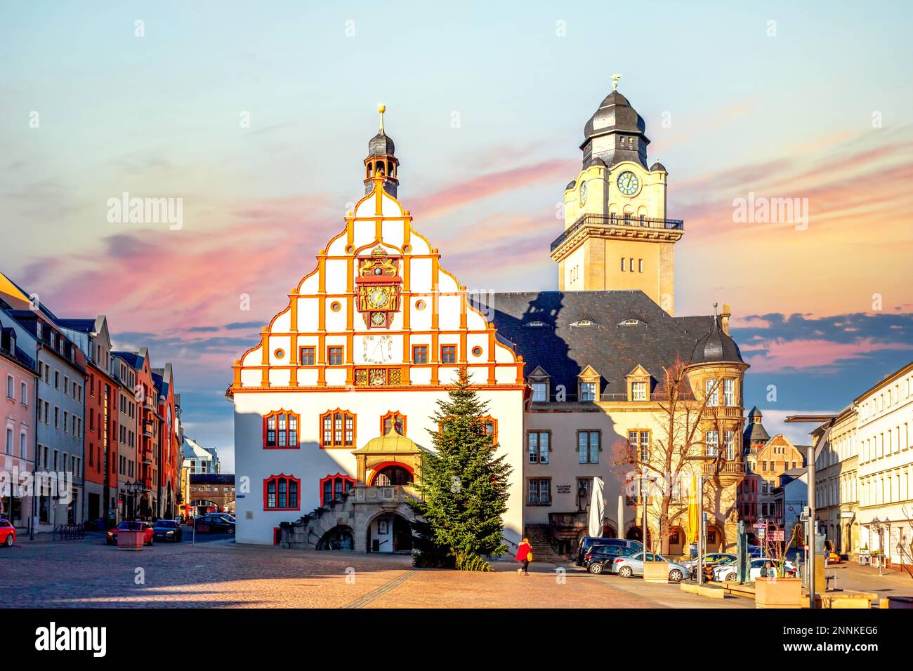 Markt in Plauen, Sachsen, Deutschland Stockfoto