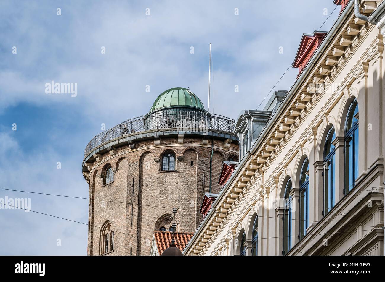 Der runde Turm und das Observatorium in Kopenhagen, 18. Februar 2023 Stockfotografie Alamy