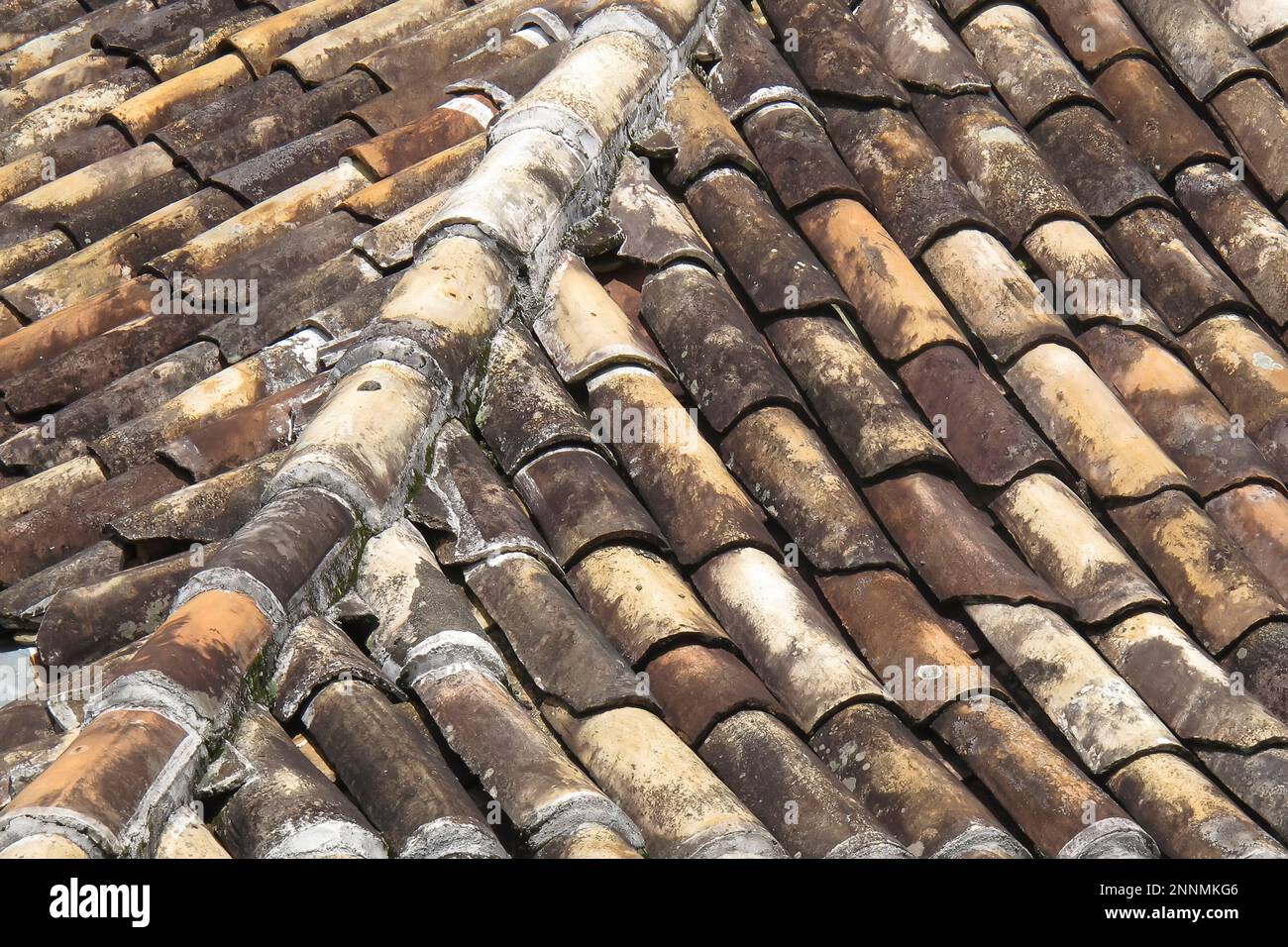 Alte Dachelemente aus der Kolonialzeit Stockfoto