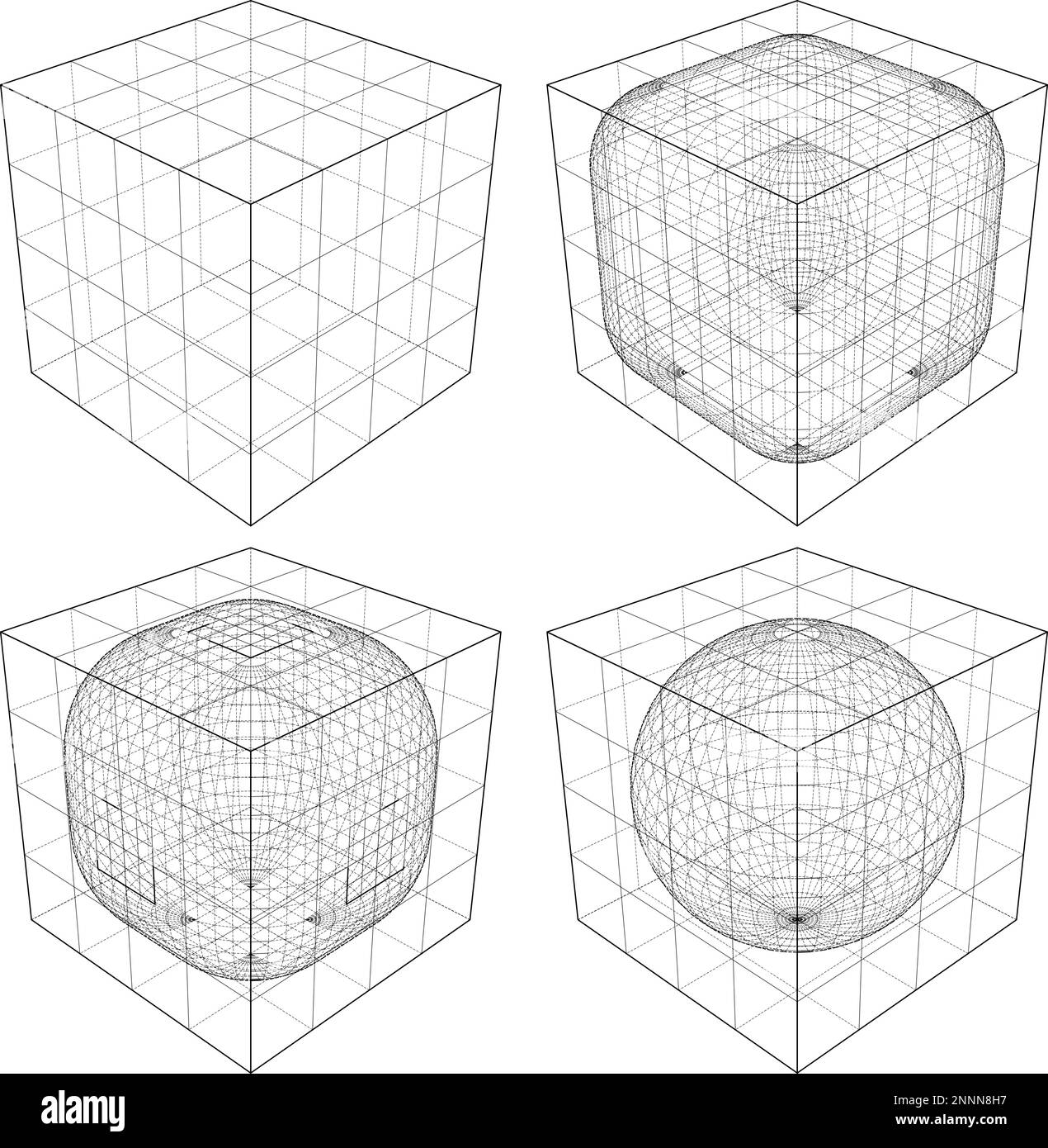 Vom Einfachen Zum Komplizierten Kugelformvektor. Abbildung Isoliert Auf Weißem Hintergrund. Eine Vektordarstellung der geometrischen Form. Stock Vektor