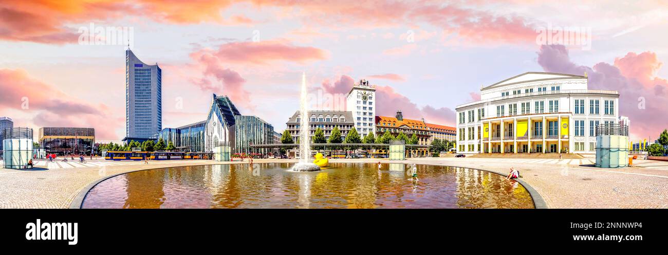 Platz in Leipzig, Sachsen, Deutschland Stockfoto