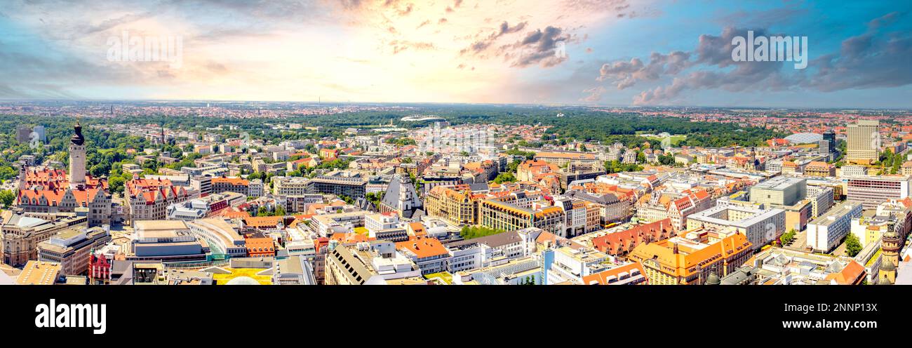 Blick über Leipzig, Sachsen, Deutschland Stockfoto