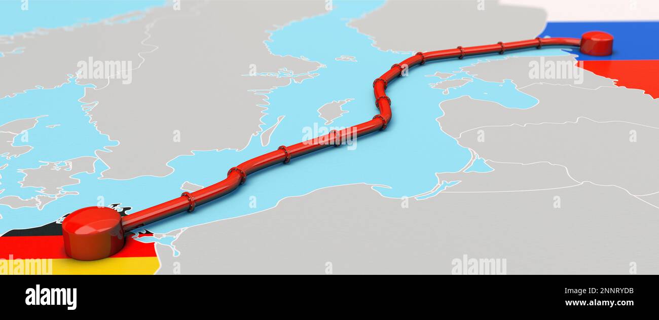 Nord Stream 2 Projekt zwischen Russland und Deutschland Stockfoto