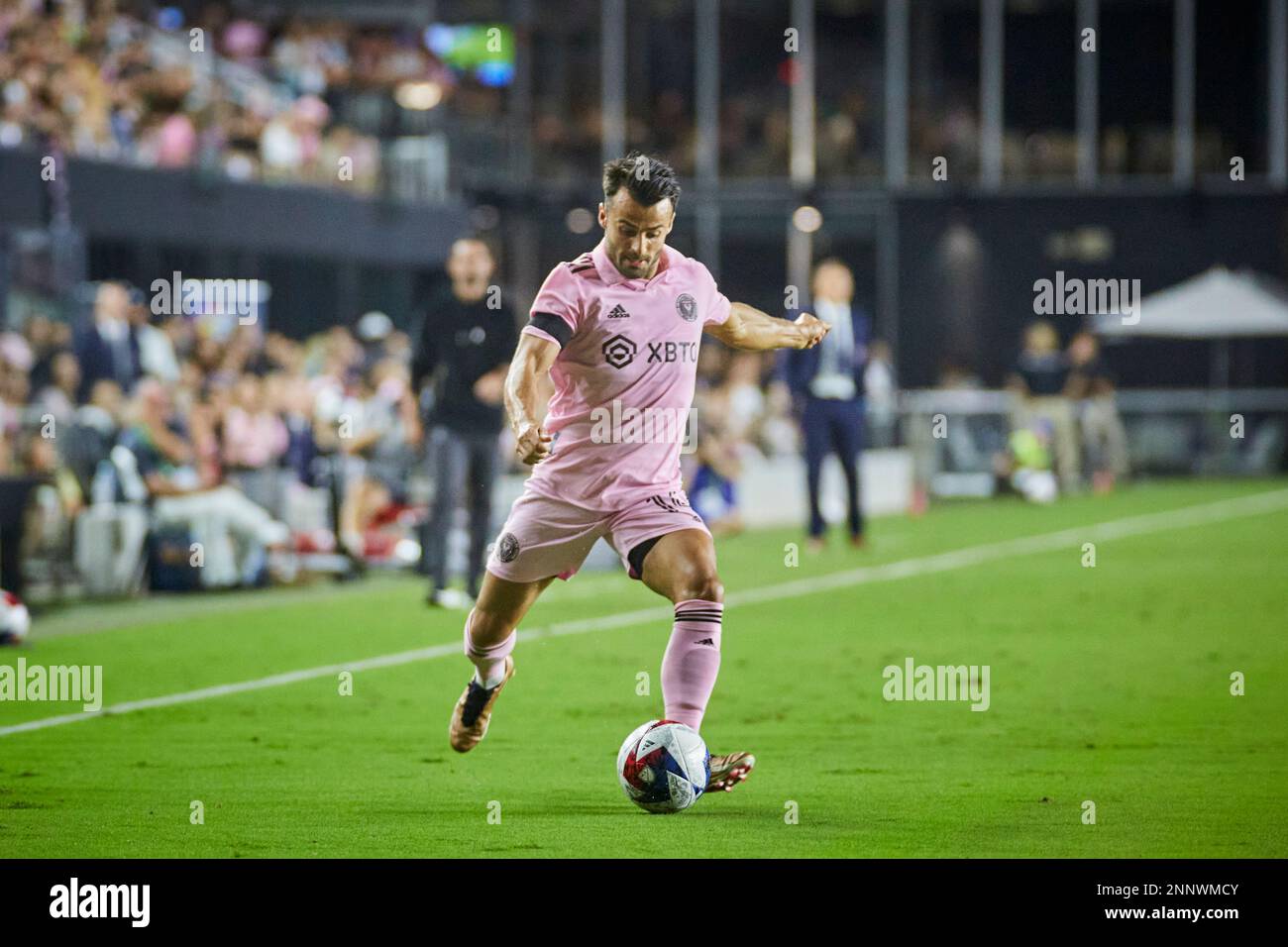 Fort Lauderdale, Florida, USA. 25. Februar 2023 Inter Miami CF für 2023 Home Opener gegen CF Montreal im DRV Pink Stadium in Florida, USA. Kredit: Yaroslav Sabitov/YES Market Media/Alamy Live News Stockfoto