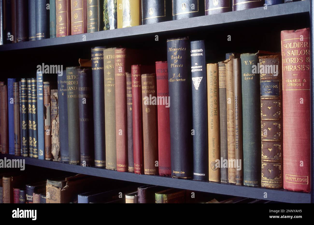 BÜCHERREGAL ALTER BÜCHER Stockfoto