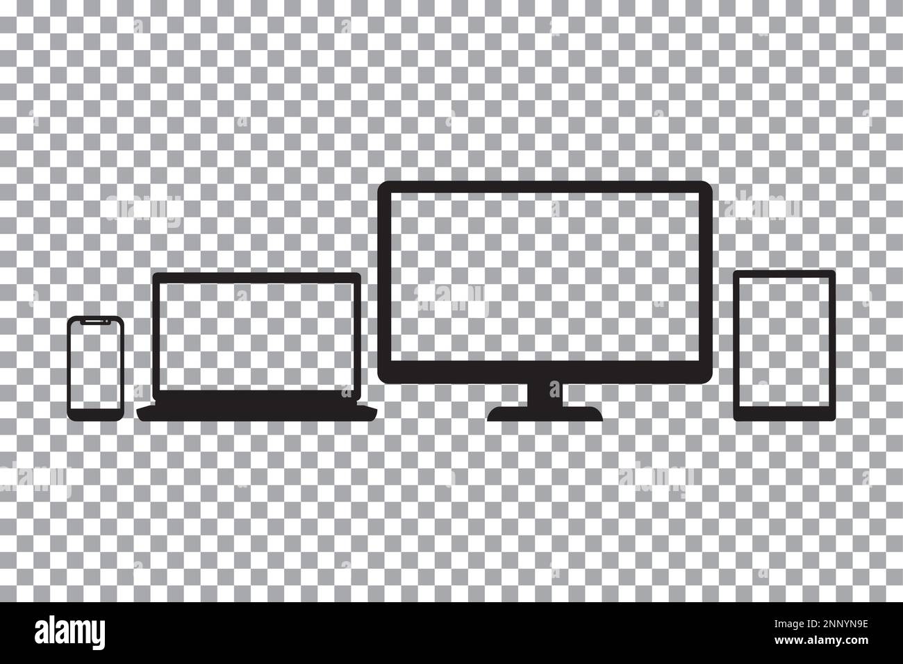 elektronisches vektordesign-Modell. Monitor, Laptop, Smartphone, Tablet Stock Vektor