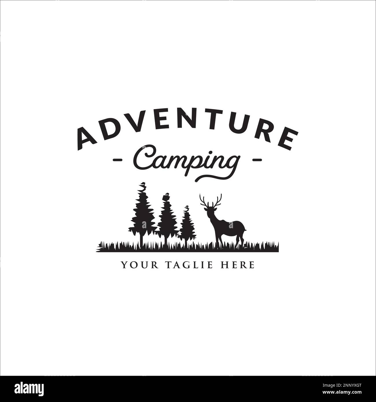 Logo Für Vintage Wilderness Adventure Camping Stock Vektor