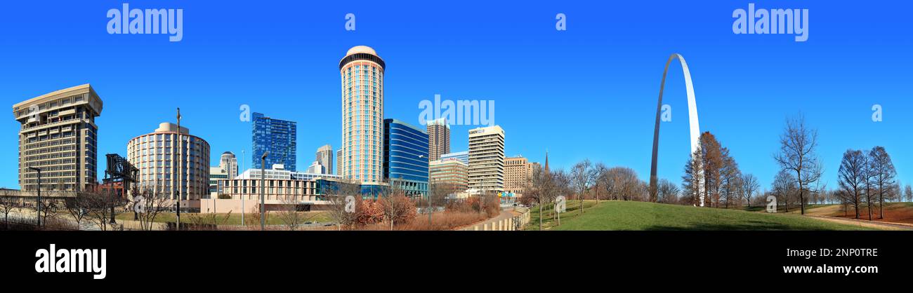 City und Gateway Arch, Saint Louis, Missouri, USA Stockfoto