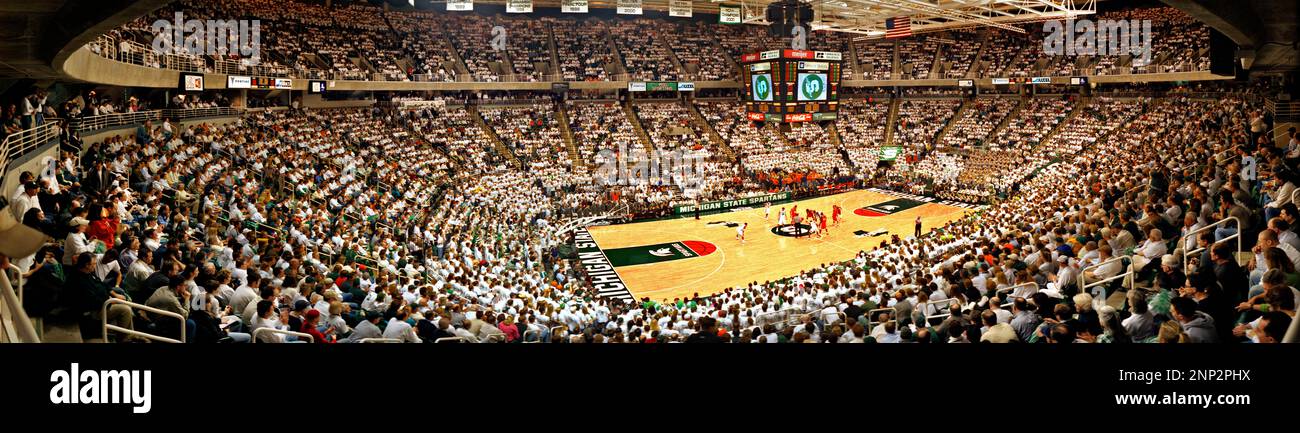 Basketballspiel, Breslin Center, Michigan, USA Stockfoto