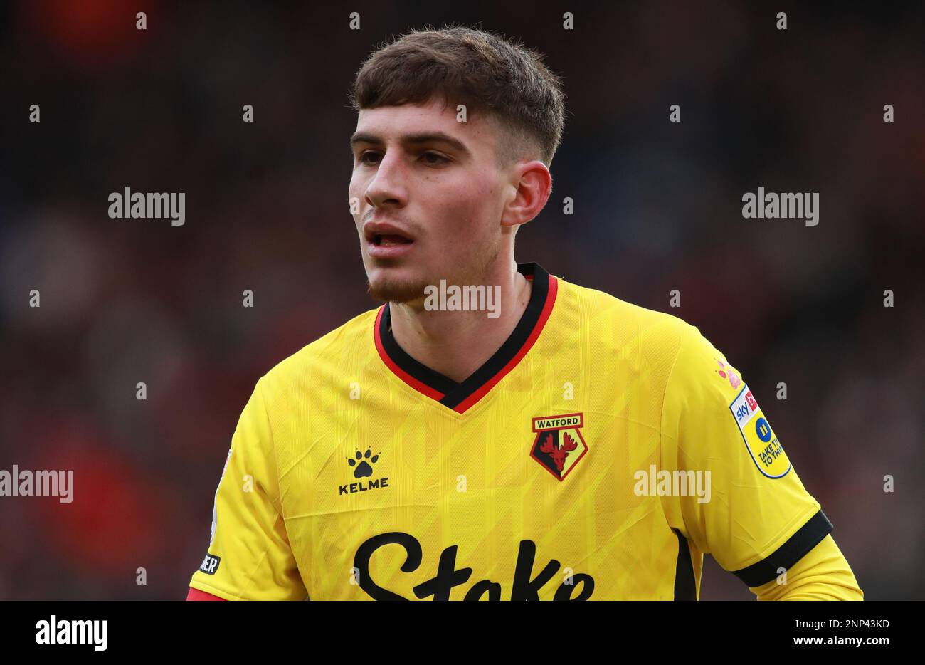 Sheffield, England, 25. Februar 2023. James Morris von Watford während des Sky Bet Championship-Spiels in Bramall Lane, Sheffield. Der Bildausdruck sollte lauten: Simon Bellis/Sportimage Credit: Sportimage/Alamy Live News Stockfoto