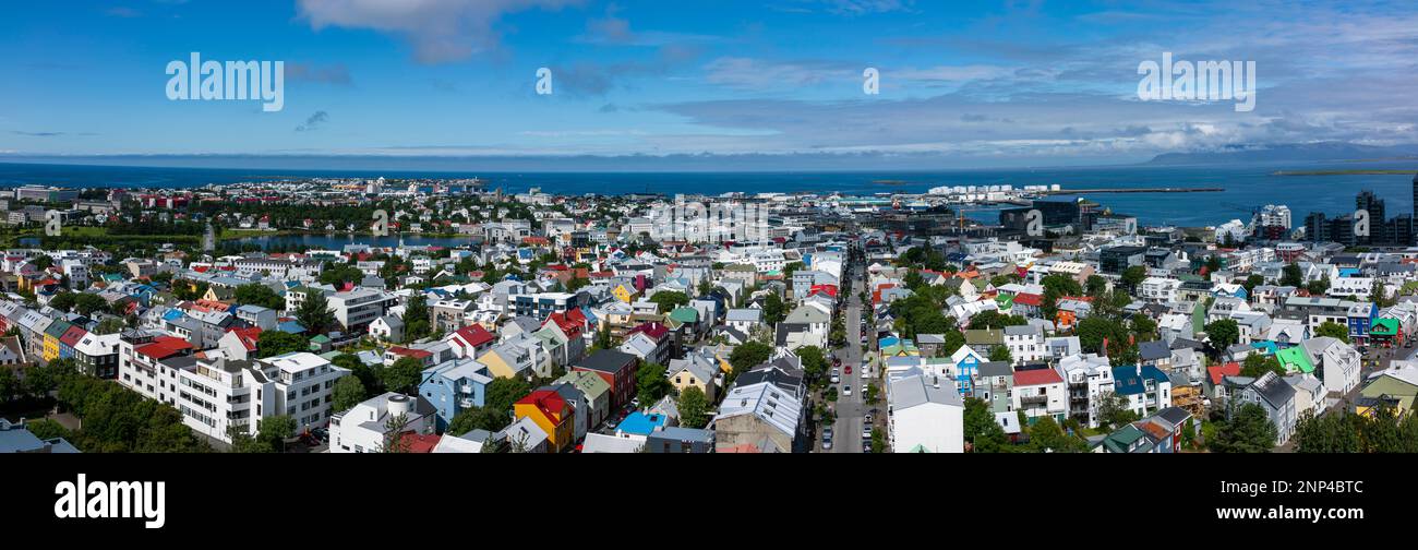 Luftaufnahme der Stadt, Reykjavik, Island Stockfoto