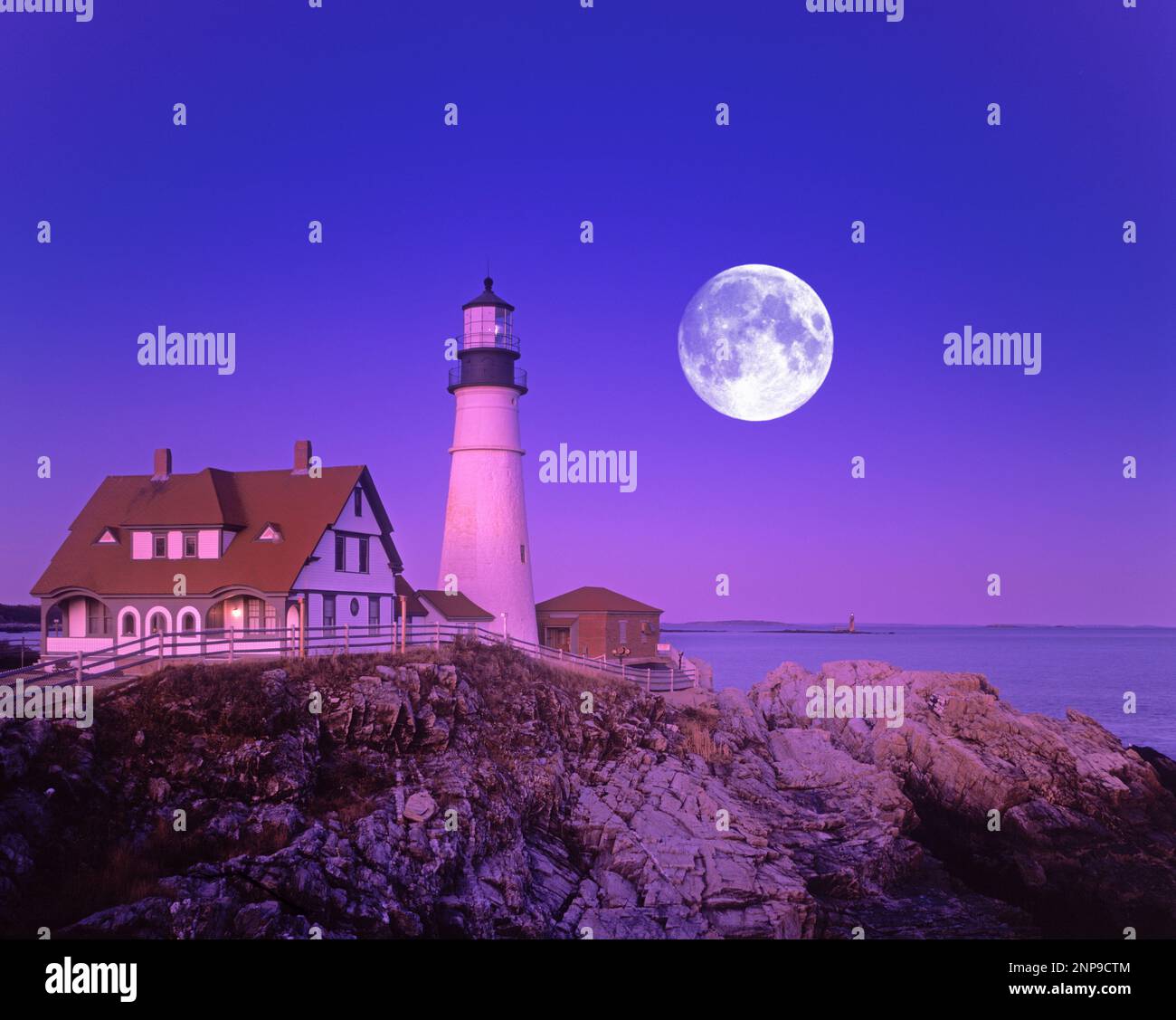 PORTLAND HEAD LEUCHTTURM CAPE ELIZABETH MAINE USA Stockfoto