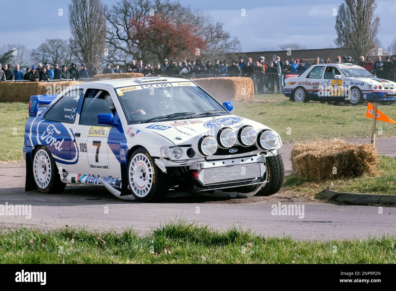 Ford Escort Cosworth auf Race Retro 2023 Exhibition und Rally Stages im Stoneleigh Park Warwickshire UK Stockfoto