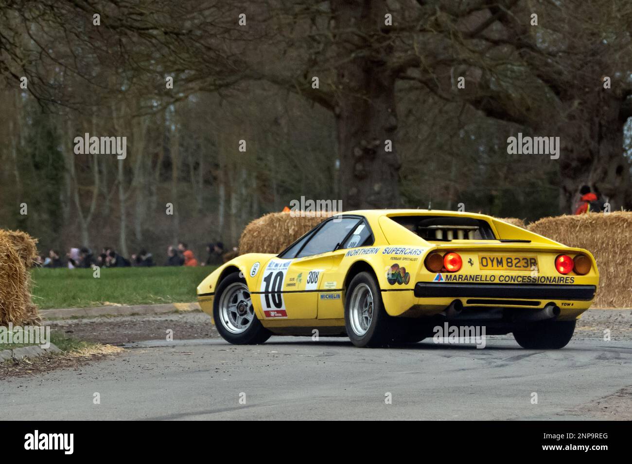 1977 Ferrari 308 Rally Car bei Race Retro 2023 Exhibition und Rally Stages im Stoneleigh Park Warwickshire UK Stockfoto