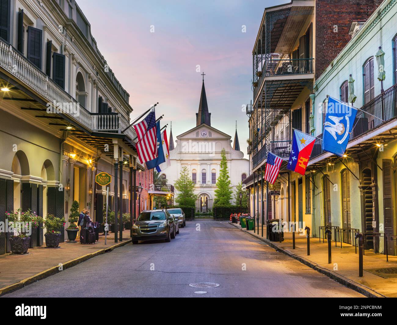 Cathedral Saint Louis, vom hinteren French Quarter, New Orleans, Louisiana USA, USA Stockfoto