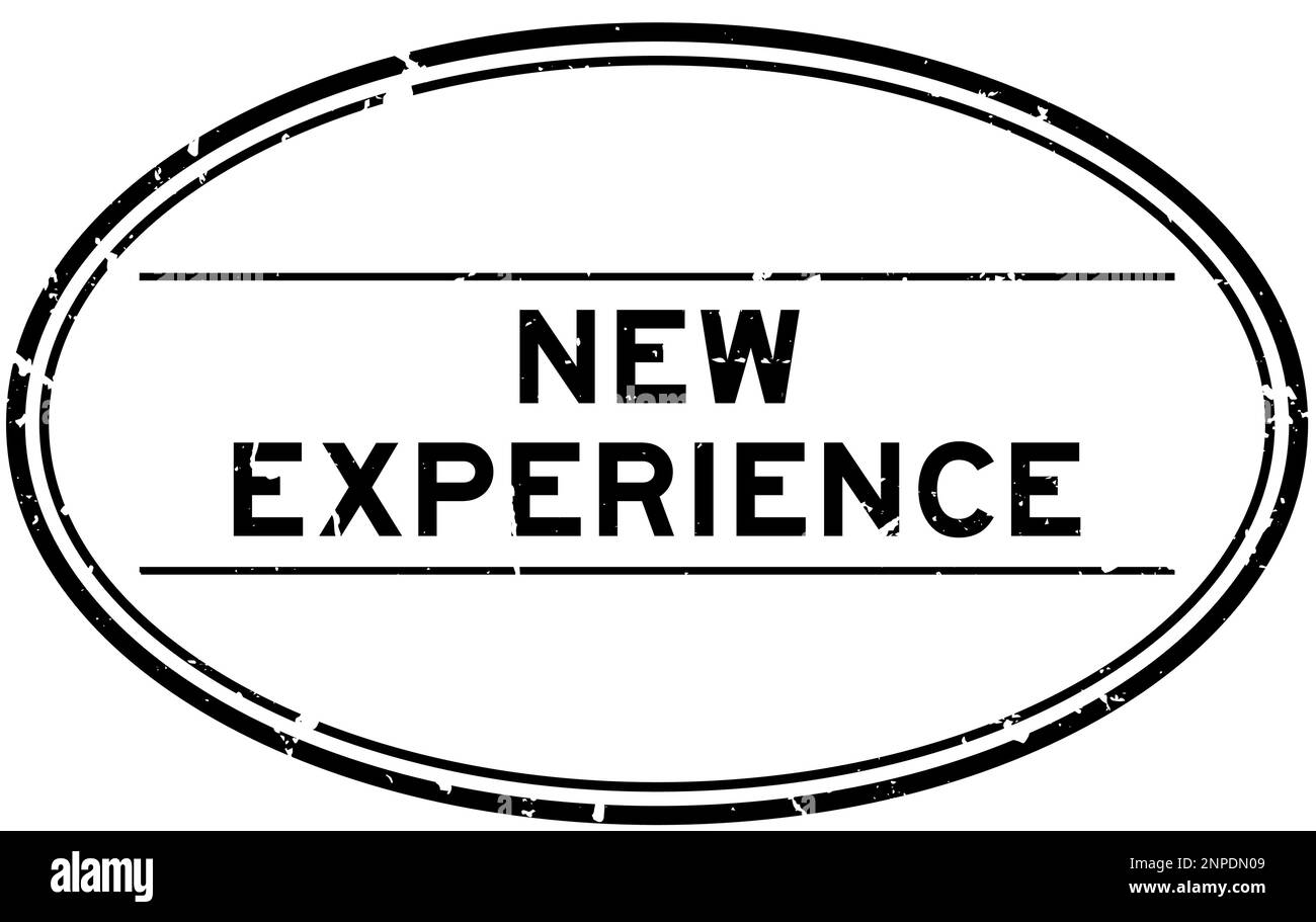 Grunge Black New Experience Word ovaler Gummidichtungsstempel auf weißem Hintergrund Stock Vektor