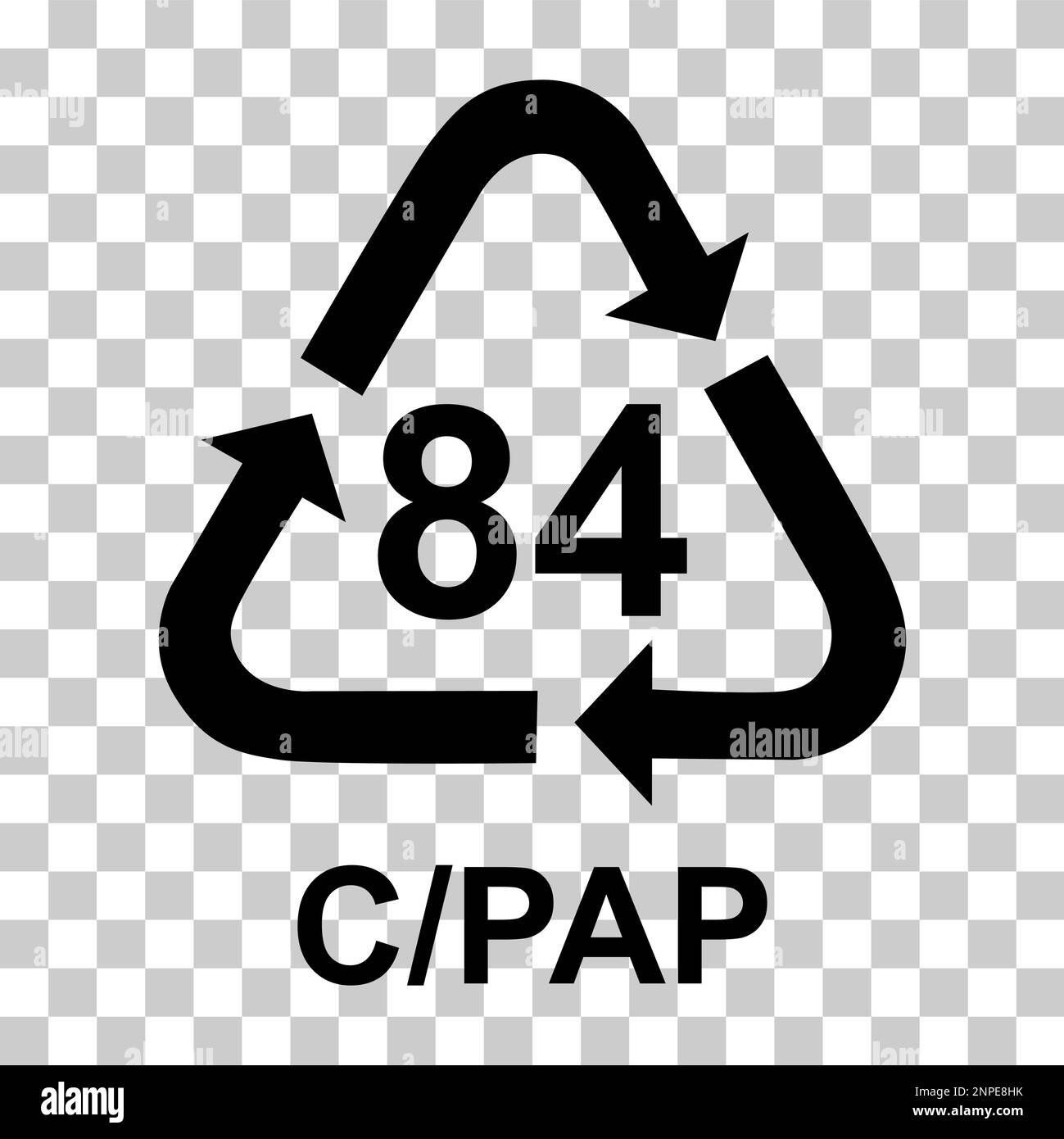 Composite-Symbol, Ökologie Recycling-Zeichen isoliert auf weißem Hintergrund. Symbol für Verpackungsabfall . Stock Vektor