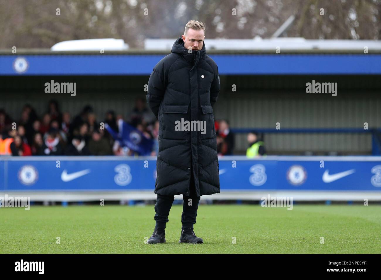 London, Großbritannien. 26. Februar 2023. London, Ferbruary 26. 2023: Jonas Eidevall (Arsenal-Manager) während des Vitality Womens FA Cup-Spiels zwischen Chelsea und Arsenal in Kingsmeadow, London, England. (Pedro Soares/SPP) Kredit: SPP Sport Press Photo. Alamy Live News Stockfoto