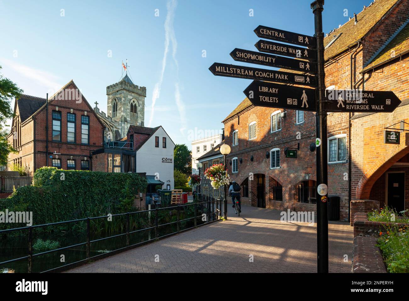 Sommermorgen bei den Maltings in Salisbury. Stockfoto