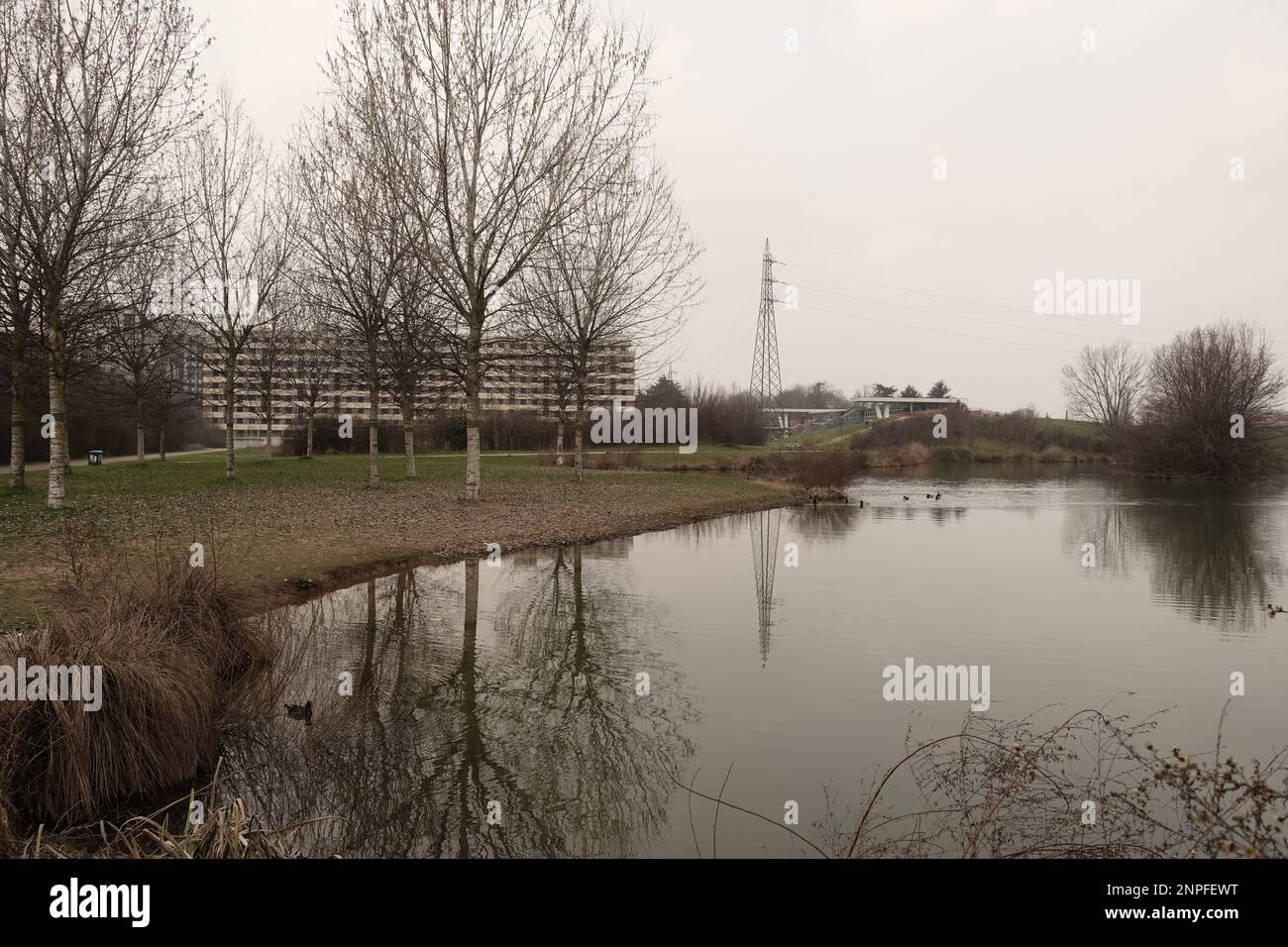 Blick auf einen Park am Stadtrand von Mailand Stockfoto