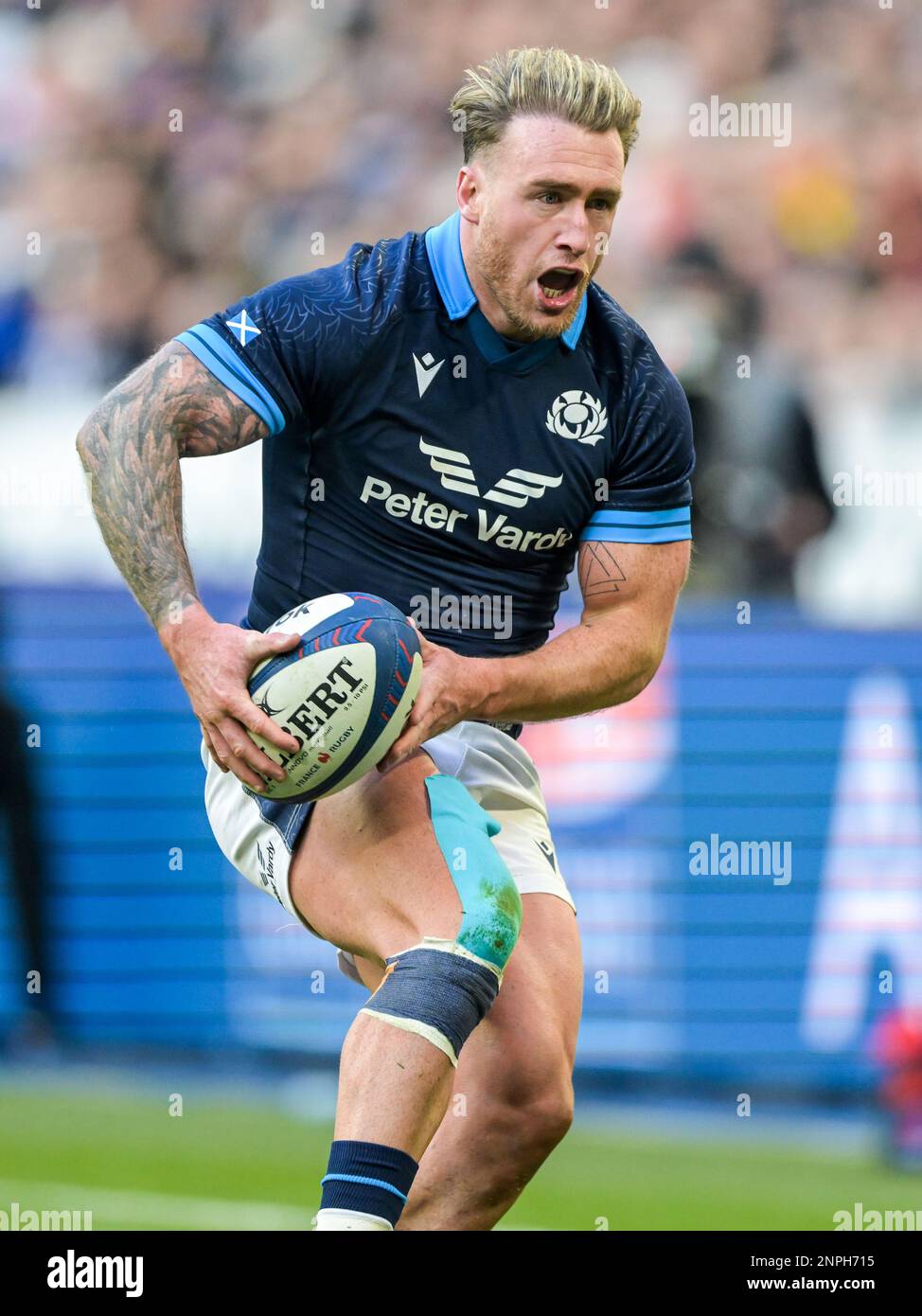 PARIS - Stuart Hogg von Schottland während des Guinness Six Nations Rugby-Spiels zwischen Frankreich und Schottland im Stade de France am 26. Februar 2023 in Paris, Frankreich. AP | niederländische Höhe | GERRIT VON KÖLN Stockfoto