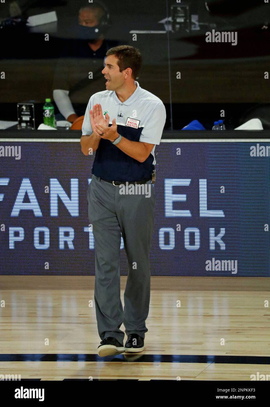 Boston Celtics head coach Brad Stevens reacts during the first half of