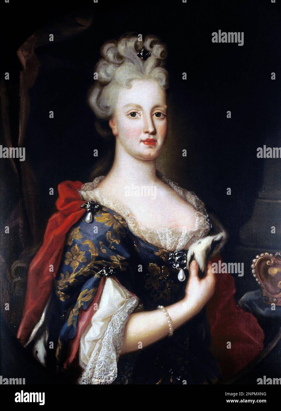 Porträt von Maria Anna von Österreich, Königin von Portugal, Maria Anna von Österreich (Maria Anna Anna Josepha Antonia Regina; 1683-1754) Königin von Portugal als Ehefrau von König Johannes V. von Portugal. Stockfoto