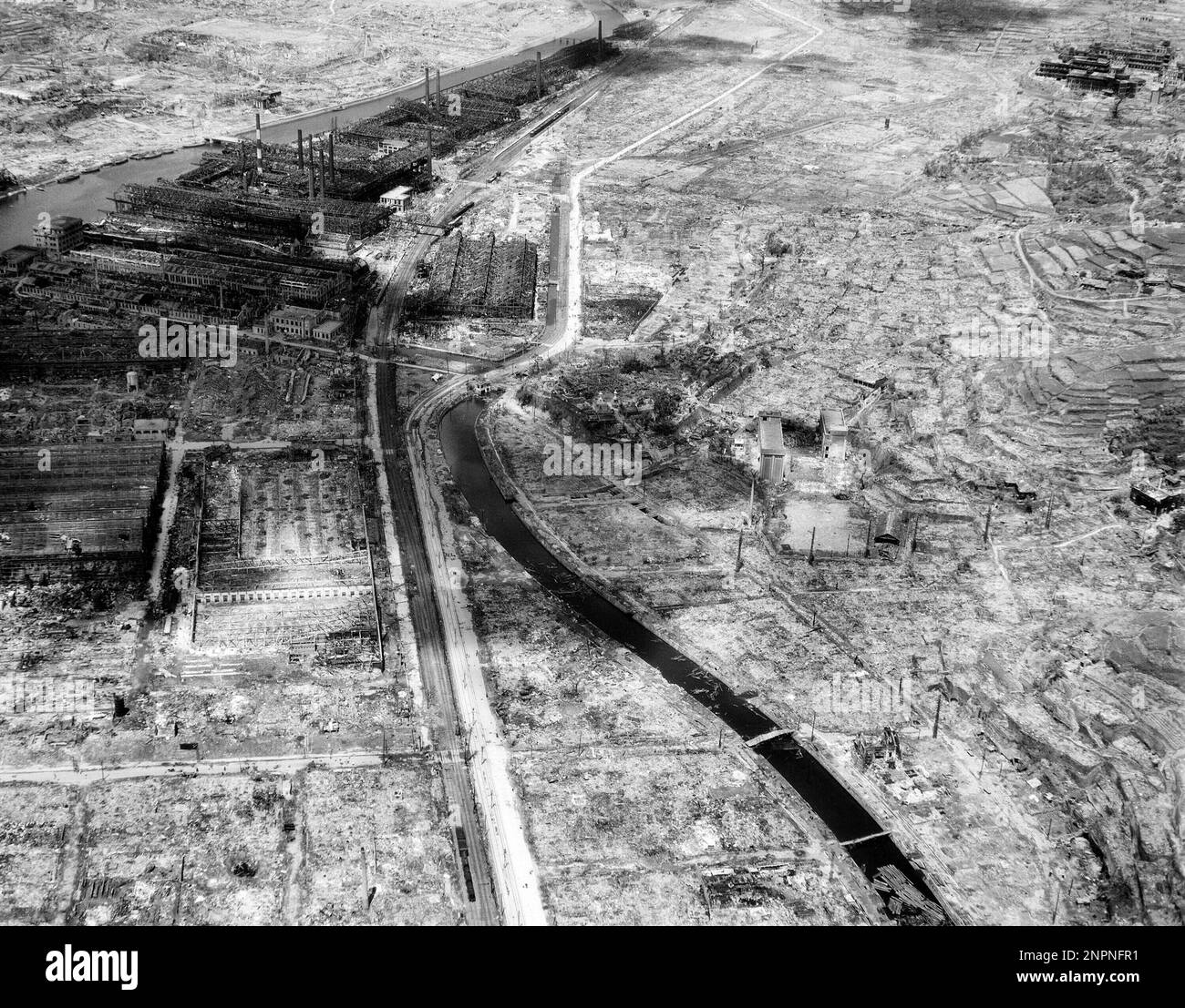 FILE In this Sept. 4, 1945, file photo shows an entire section of Nagasaki gutted by one