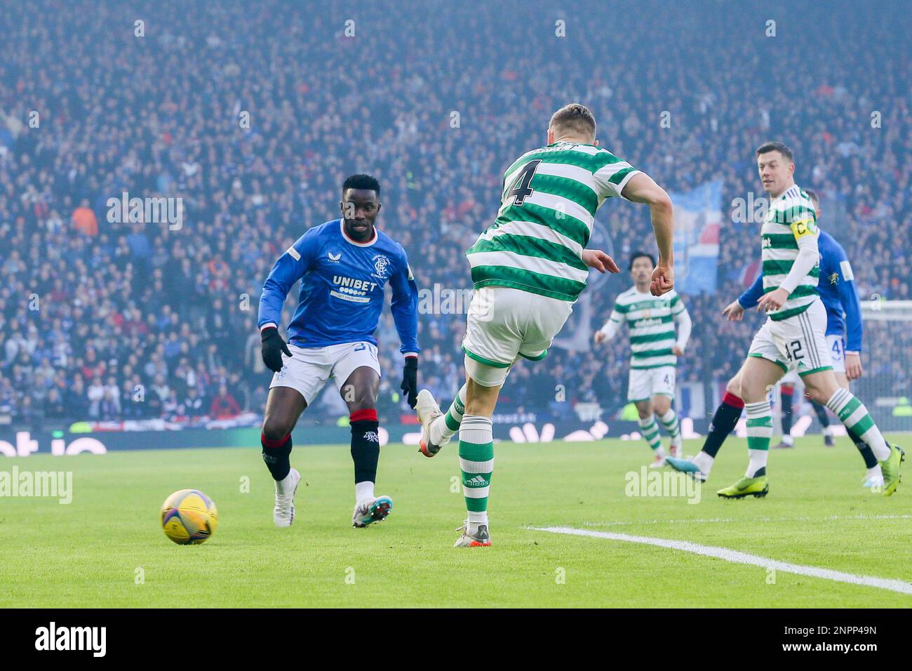 Glasgow, Großbritannien. 26. Februar 2023. UK. Im Finale des Viaplay Cup spielten die Rangers vs Celtic im Hampden Park in Glasgow. Kredit: Findlay/Alamy Live News Stockfoto
