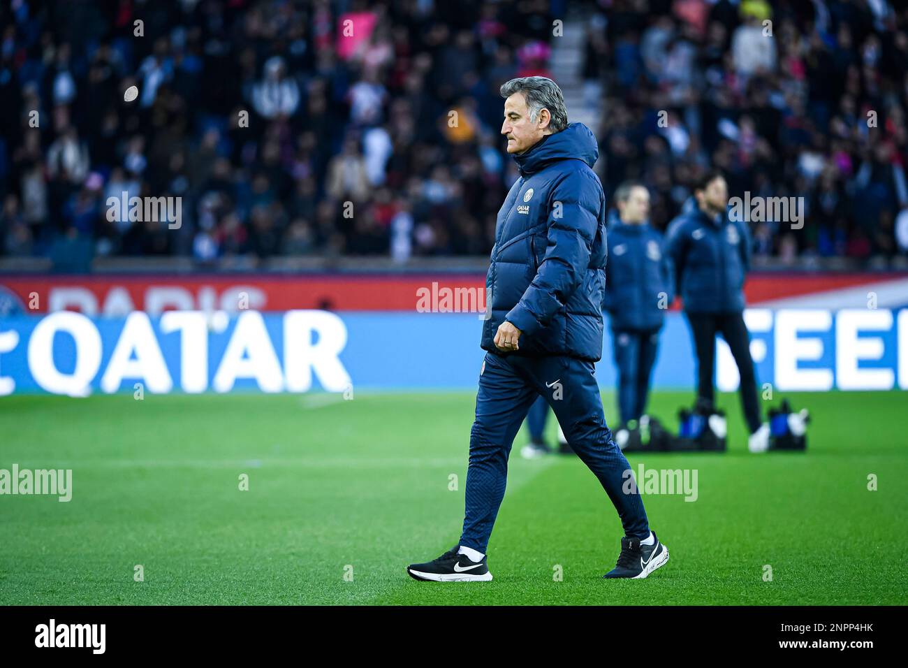 Christophe Galtier Cheftrainer während des öffentlichen Trainings der Fußballmannschaft Paris Saint-Germain (PSG) am 24. Februar 2023 im Stadion Parc des Princes in Paris, Frankreich - Photo Victor Joly / DPPI Stockfoto