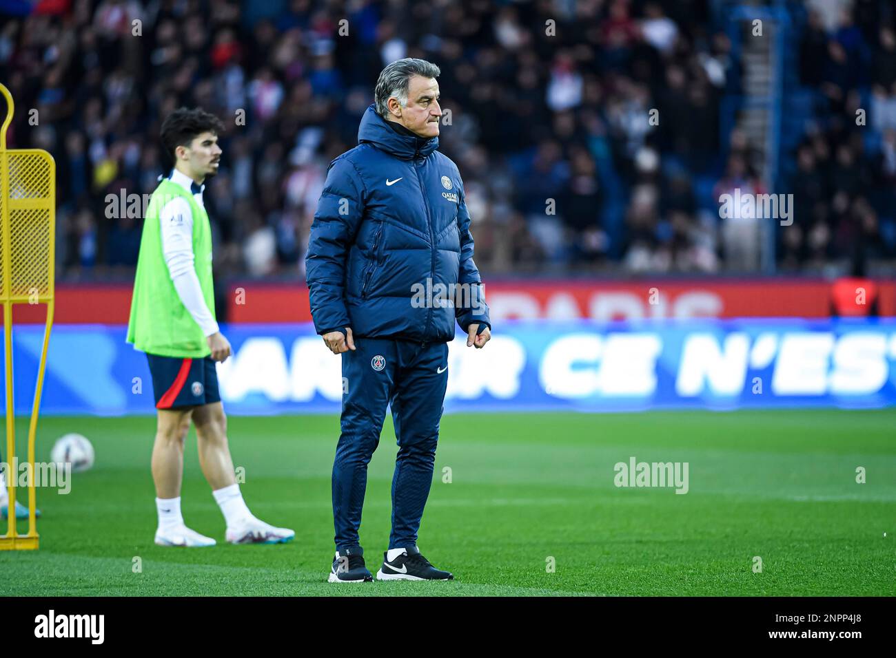 Christophe Galtier Cheftrainer während des öffentlichen Trainings der Fußballmannschaft Paris Saint-Germain (PSG) am 24. Februar 2023 im Stadion Parc des Princes in Paris, Frankreich - Photo Victor Joly / DPPI Stockfoto