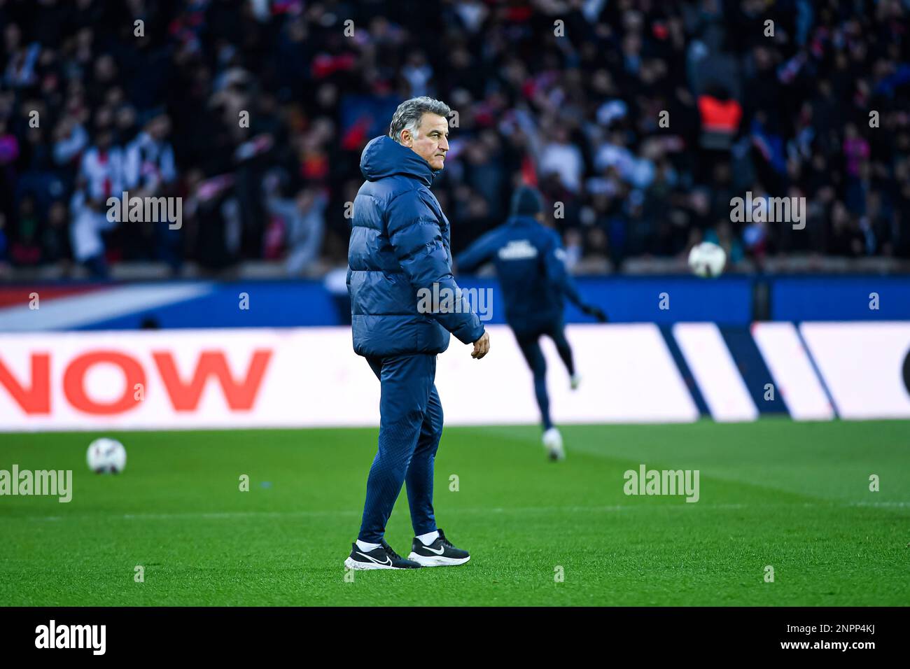 Christophe Galtier Cheftrainer während des öffentlichen Trainings der Fußballmannschaft Paris Saint-Germain (PSG) am 24. Februar 2023 im Stadion Parc des Princes in Paris, Frankreich - Photo Victor Joly / DPPI Stockfoto