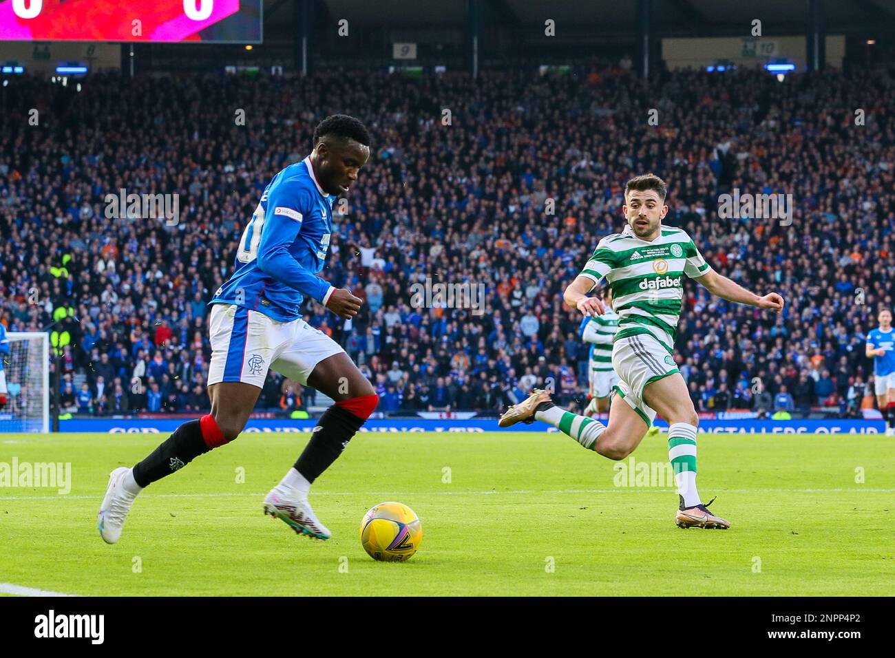 Glasgow, Großbritannien. 26. Februar 2023. UK. Im Finale des Viaplay Cup spielten die Rangers vs Celtic im Hampden Park in Glasgow. Kredit: Findlay/Alamy Live News Stockfoto