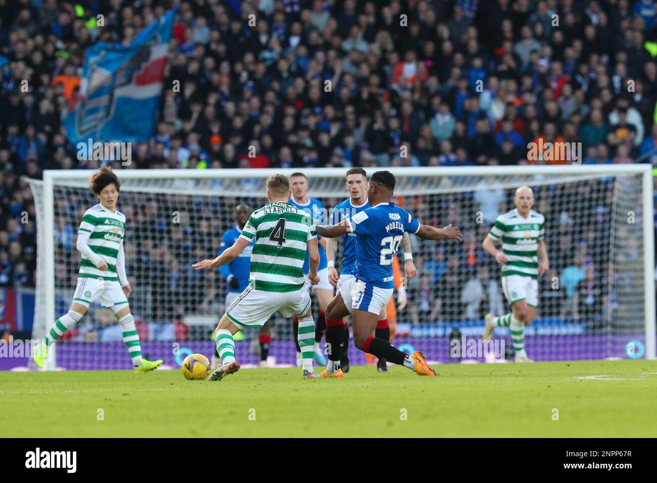 Glasgow, Großbritannien. 26. Februar 2023. UK. Im Finale des Viaplay Cup spielten die Rangers vs Celtic im Hampden Park in Glasgow. Kredit: Findlay/Alamy Live News Stockfoto