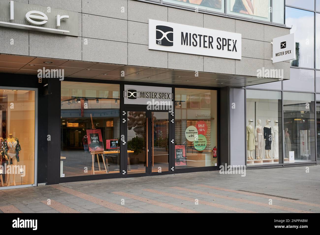 mister spex Ladenfront in Mainz, Deutschland Stockfoto