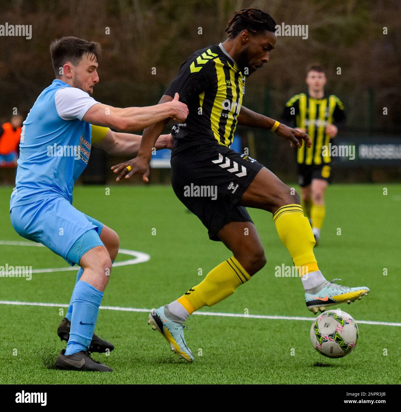 H&W Welders FC gegen Knockbreda FC, Samstag, 25. Februar 2023, Blanchflower Stadium, Belfast, Lough 41 Championship. Stockfoto