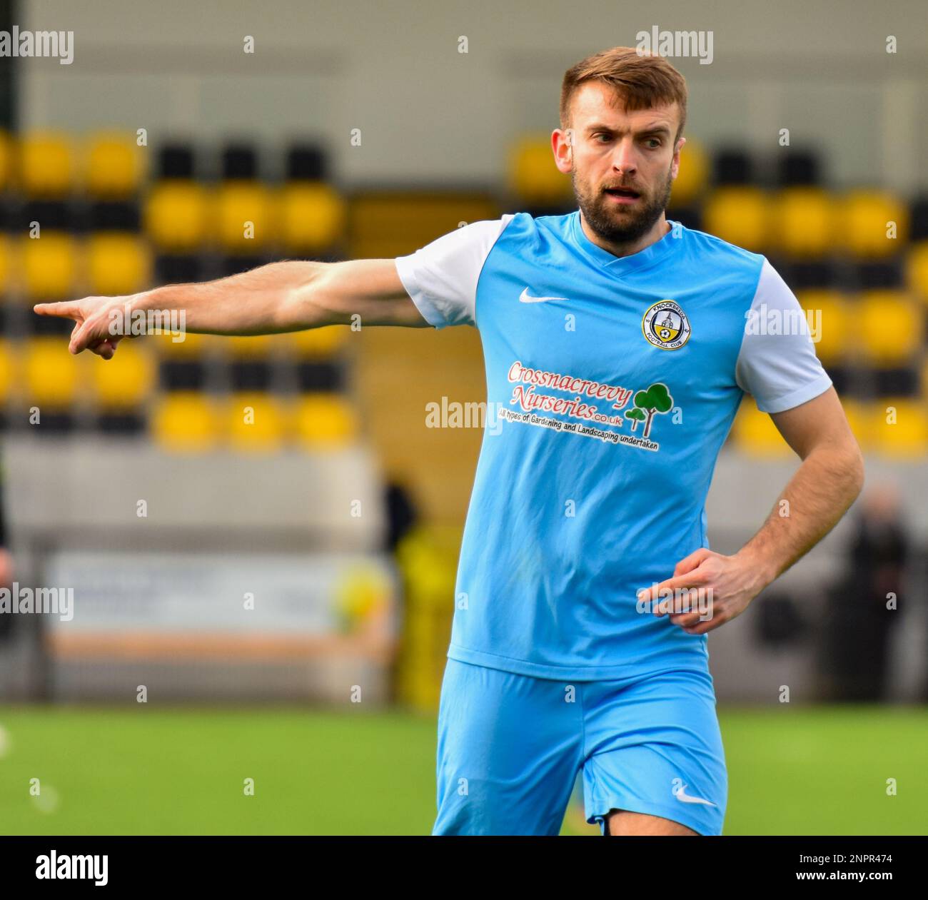 H&W Welders FC gegen Knockbreda FC, Samstag, 25. Februar 2023, Blanchflower Stadium, Belfast, Lough 41 Championship. Stockfoto