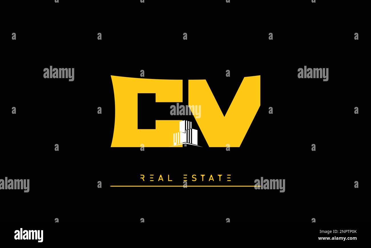 Immobilienbriefe Initialen Monogramm Logo CV , VC Stock Vektor
