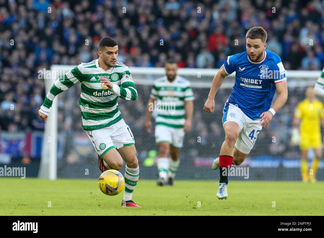 Glasgow, Großbritannien. 26. Februar 2023. UK. Im Finale des Viaplay Cup spielten die Rangers vs Celtic im Hampden Park in Glasgow. Kredit: Findlay/Alamy Live News Stockfoto