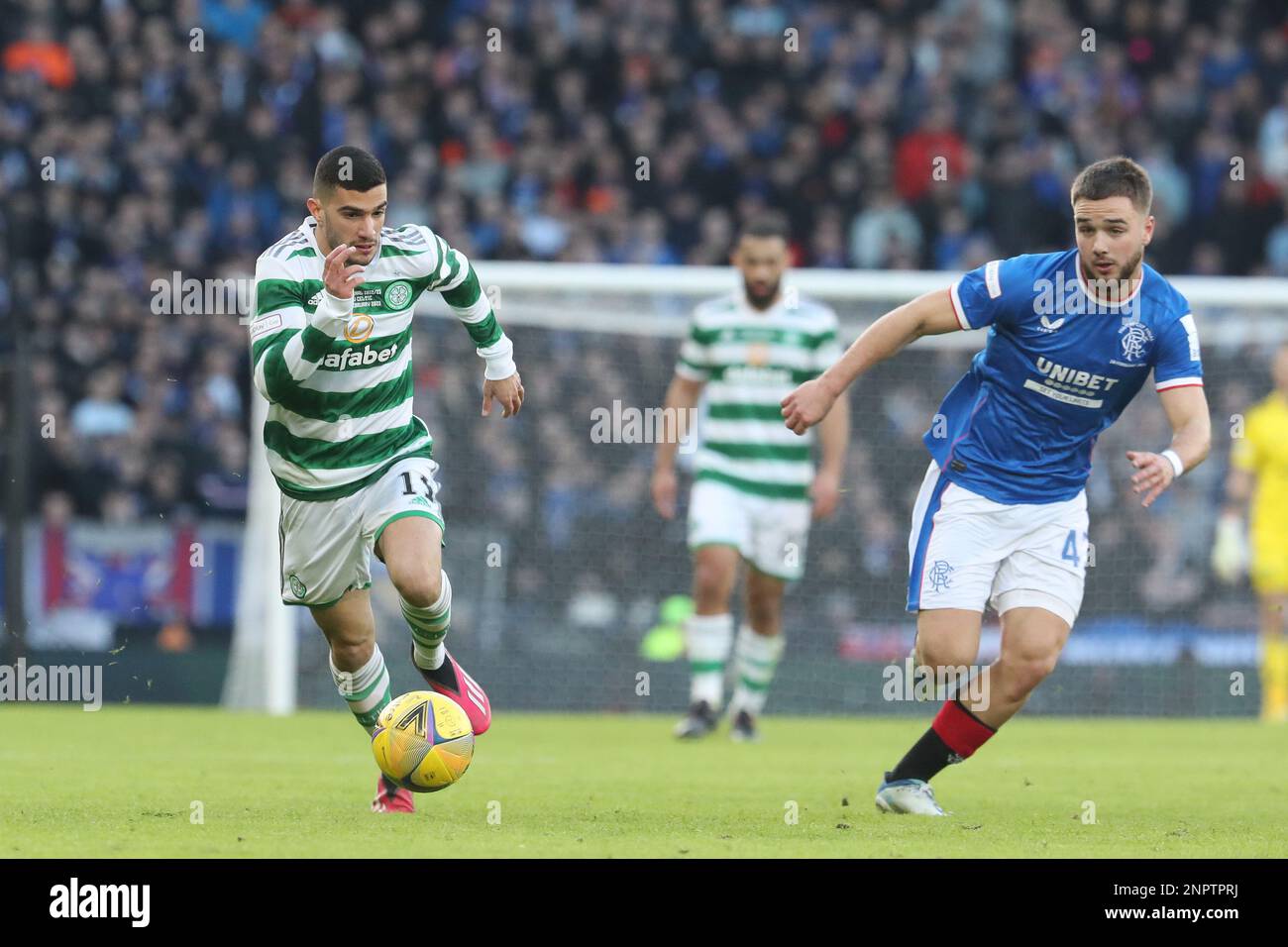 Glasgow, Großbritannien. 26. Februar 2023. UK. Im Finale des Viaplay Cup spielten die Rangers vs Celtic im Hampden Park in Glasgow. Kredit: Findlay/Alamy Live News Stockfoto
