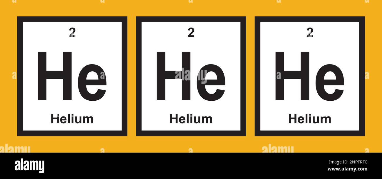 HE He Helium Funny Science T-Shirt Aufkleber. Stock Vektor