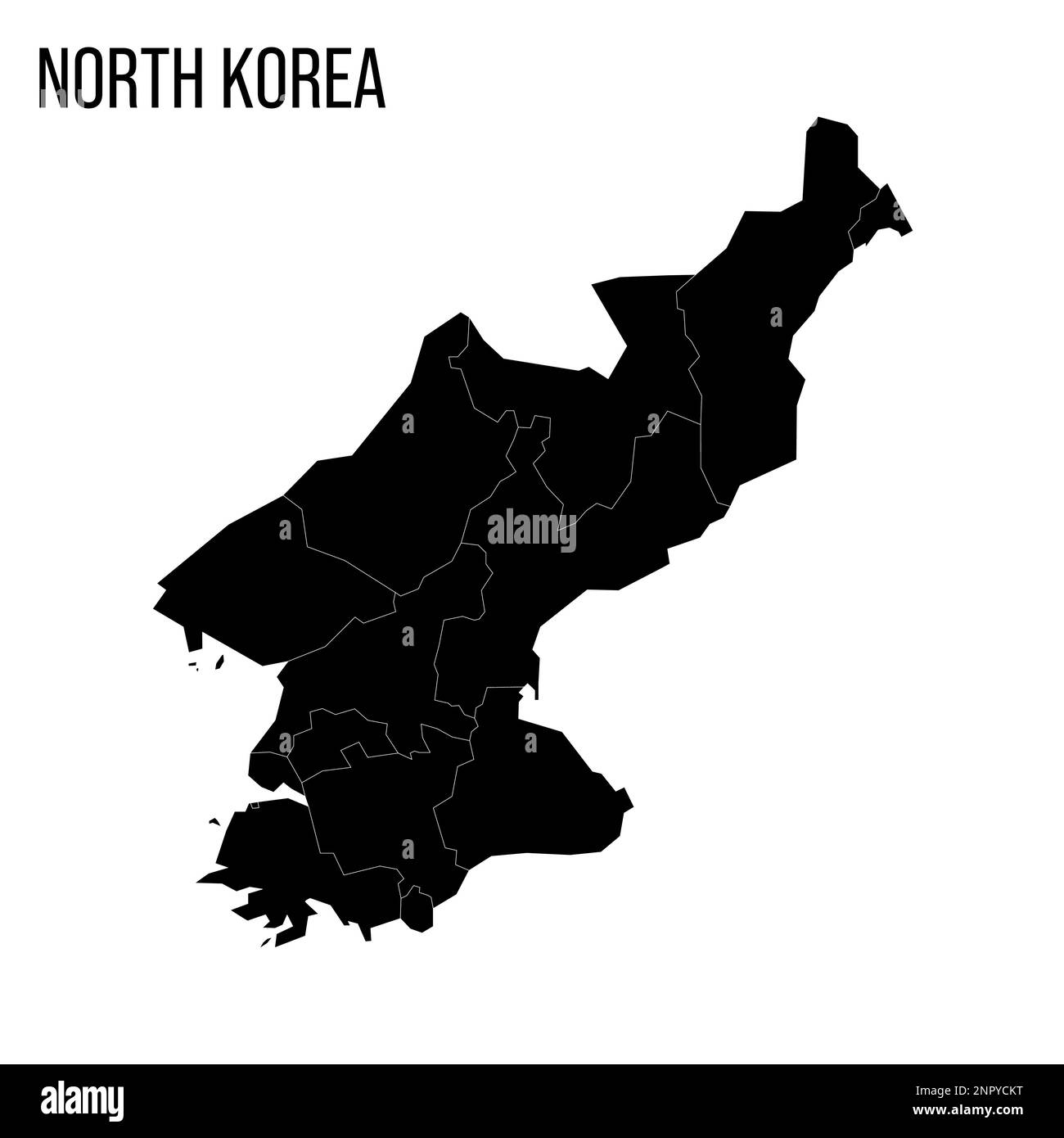 Nordkorea politische Karte der Verwaltungsabteilungen Provinzen