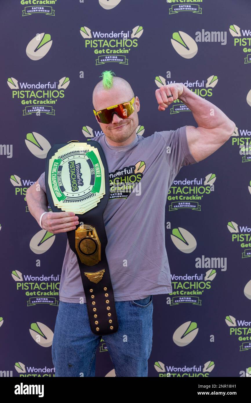 IMAGE DISTRIBUTED FOR WONDERFUL PISTACHIOS Nick Wehry set a new world