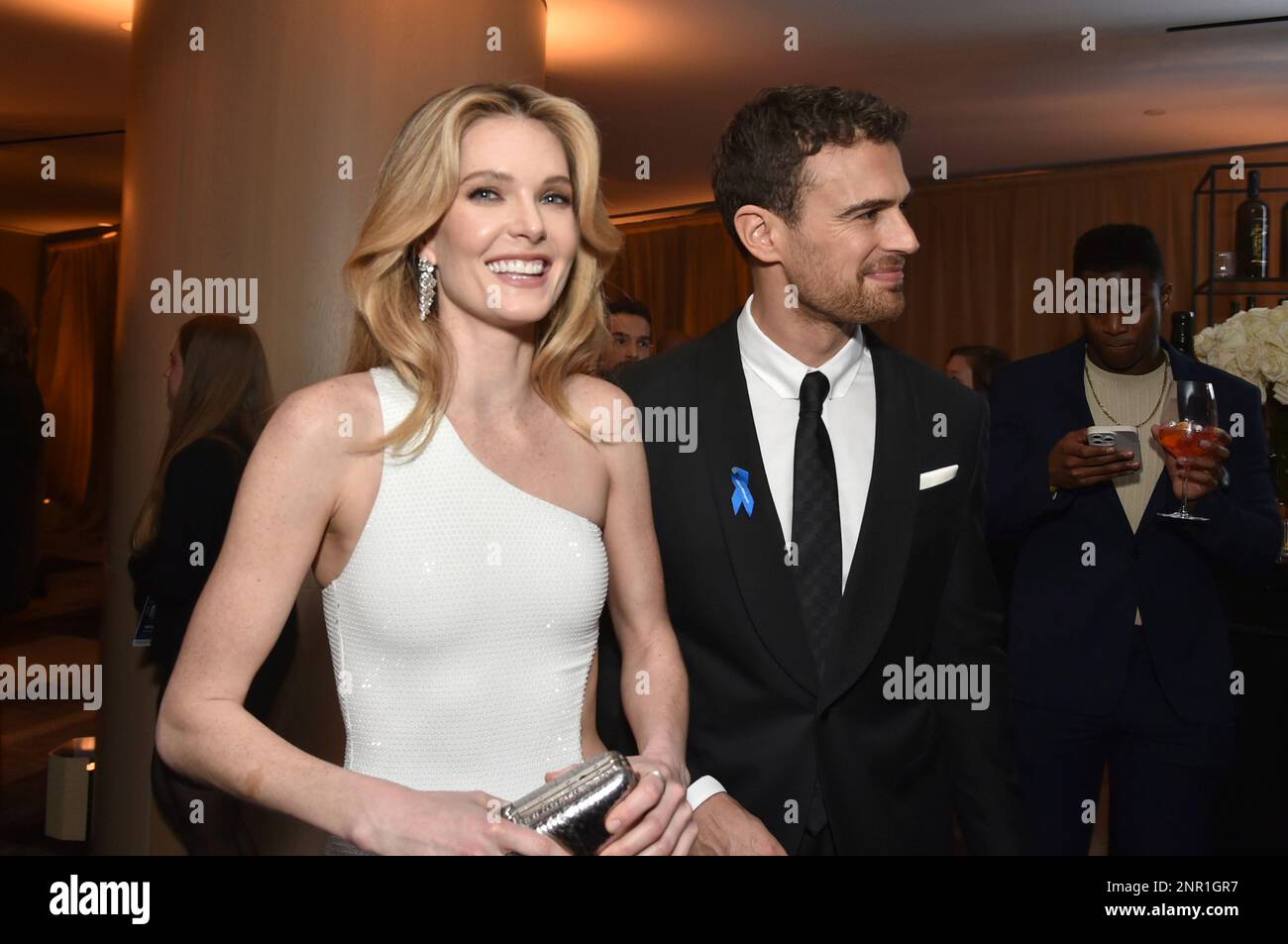 Meghann Fahy, left, and Theo James attend the 29th annual Screen Actors