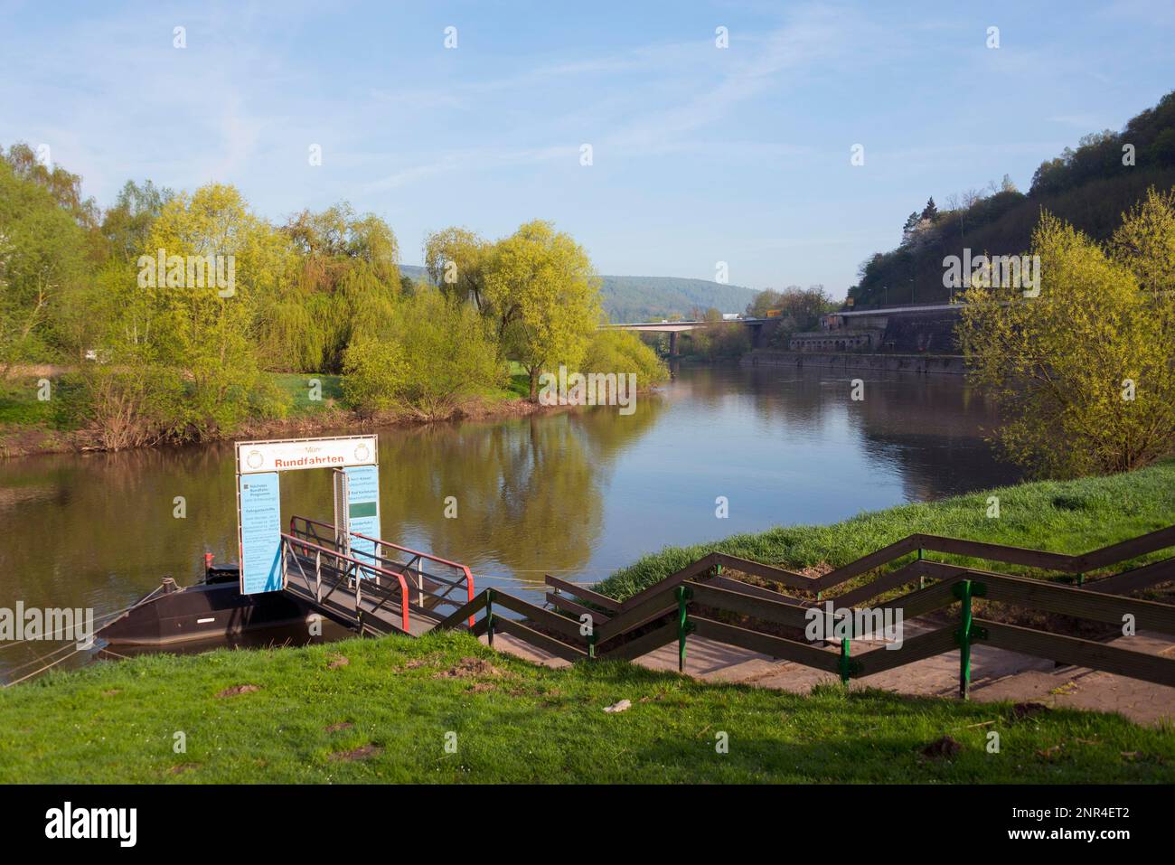 Zusammenfluss von Fulda und Werra, Hannoversch Muenden, Niedersachsen, Deutschland Stockfoto