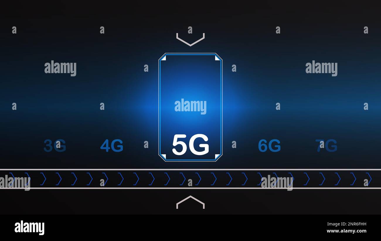 Hintergrundkonzept der 5G-Netzwerktechnologie. 5G Wireless Wi-Fi Verbindung Internet, Daten, Circle Line, Beleuchtung, Technologie Abstract, vektor. 5G für Web Stock Vektor