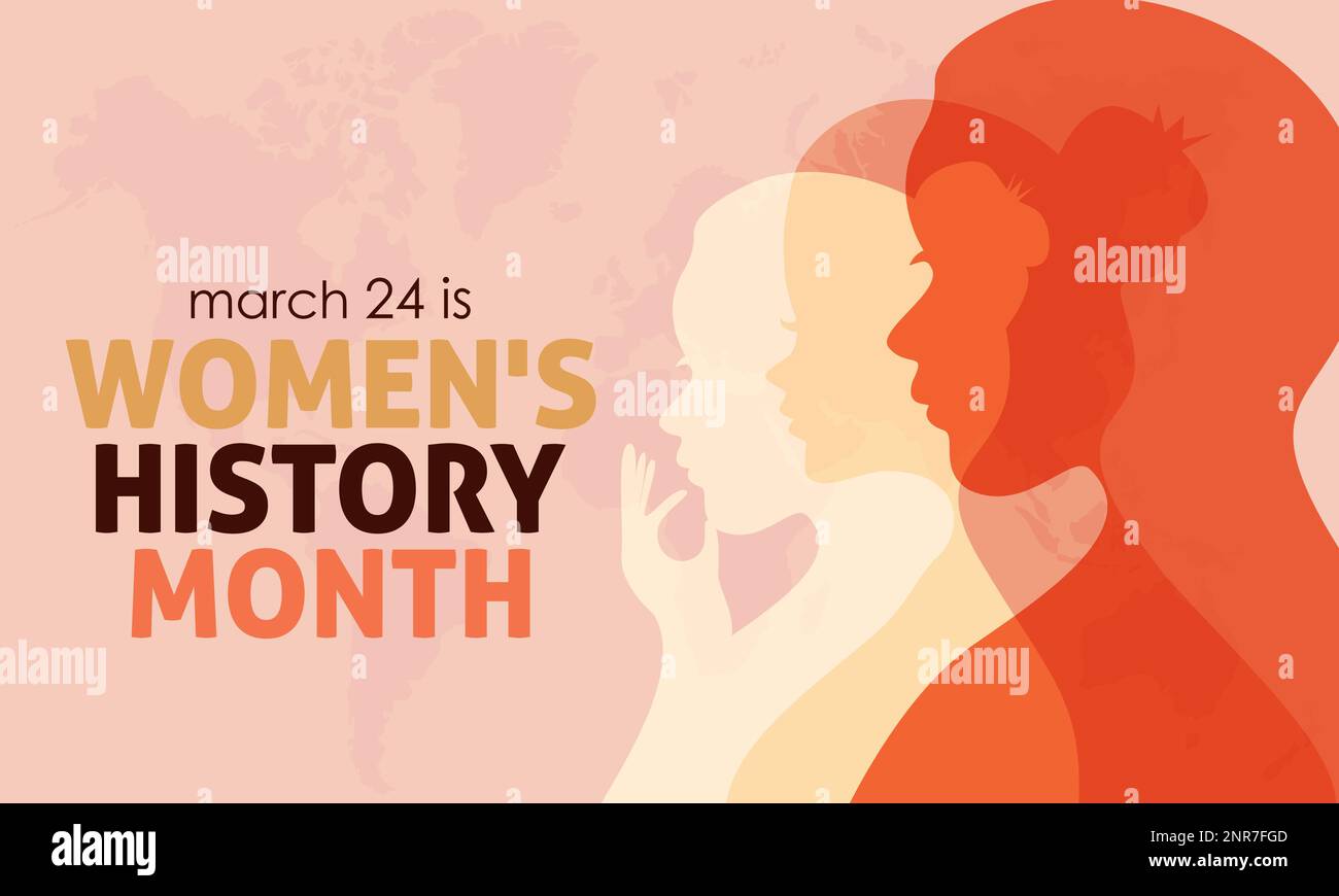 National Women's History Month. Oft übersehene Frauenbeiträge zur Geschichtskonzeptkampagne am März Stock Vektor
